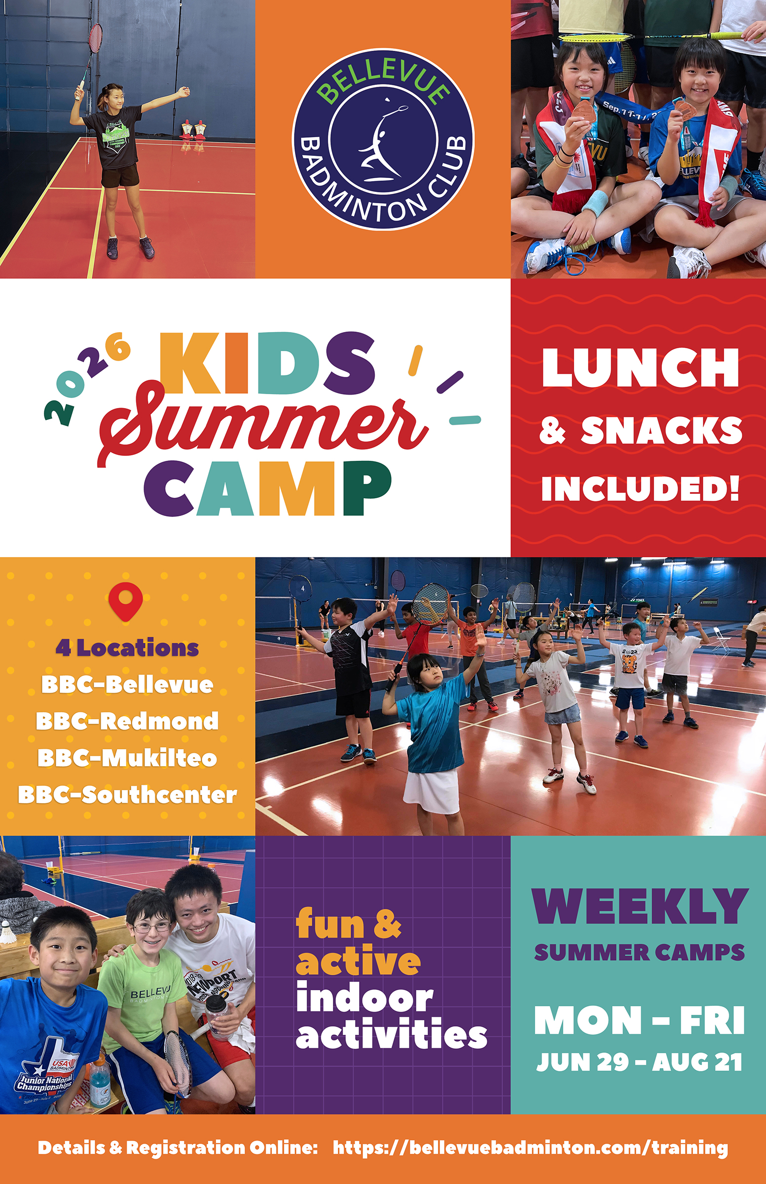 2026 Kids Summer Camp — 4 locations, weekly camps Jun 29 - Aug 21